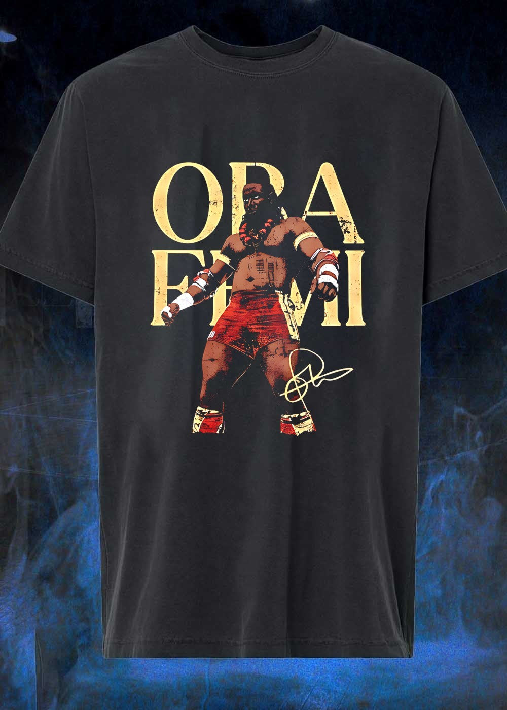 Oba Femi Signature Obi Femi Standing Pose Text Logo T-Shirt