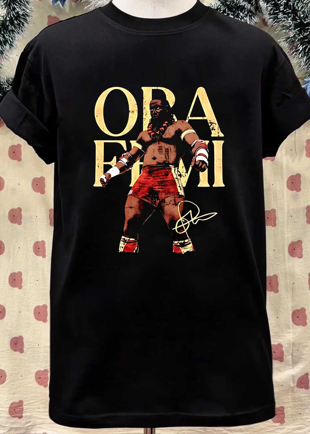 Oba Femi Signature Obi Femi Standing Pose Text Logo T-Shirt