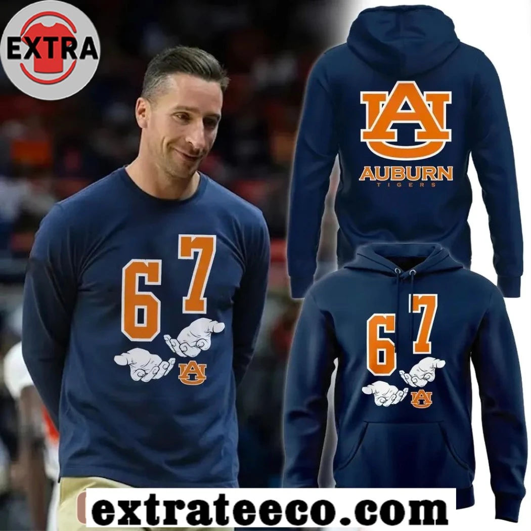 Official 67 Auburn Basketball Logo Two Sided T-Shirt, Hoodie