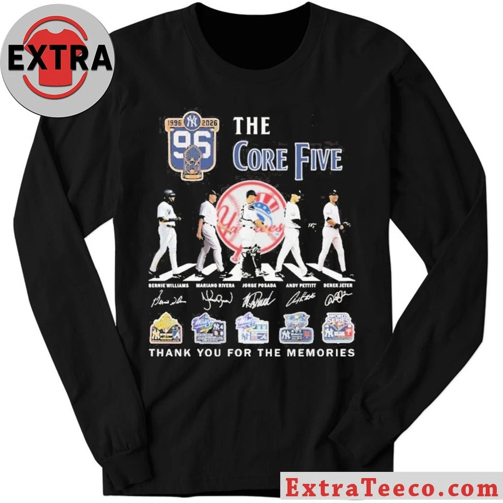 Official A commemorative T-shirt celebrating the 30th anniversary (1996-2026) of the New York Yankees’ The Core Five players