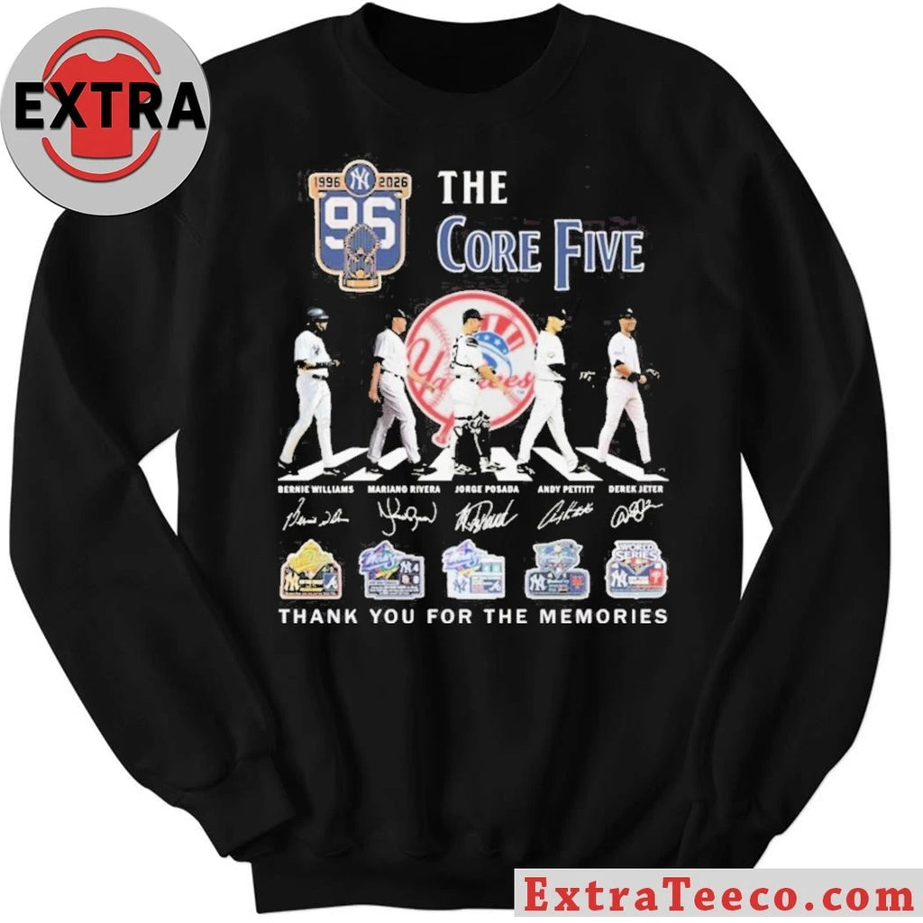 Official A commemorative T-shirt celebrating the 30th anniversary (1996-2026) of the New York Yankees’ The Core Five players