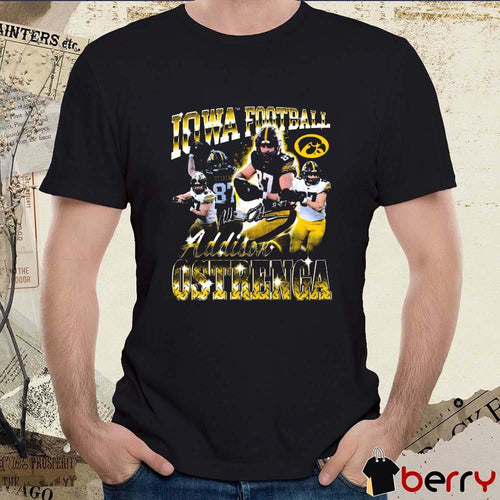 Addison Ostrenga Iowa Hawkeyes 90s Retro Signature Graphic t-shirt