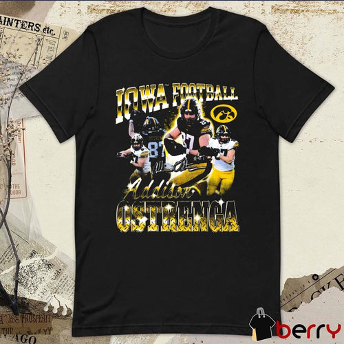 Addison Ostrenga Iowa Hawkeyes 90s Retro Signature Graphic t-shirt