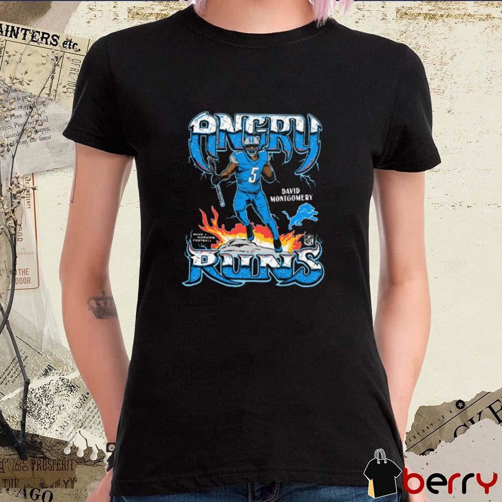Angry Runs 2024 Detroit Lions David Montgomery Good Morning Football t-shirt