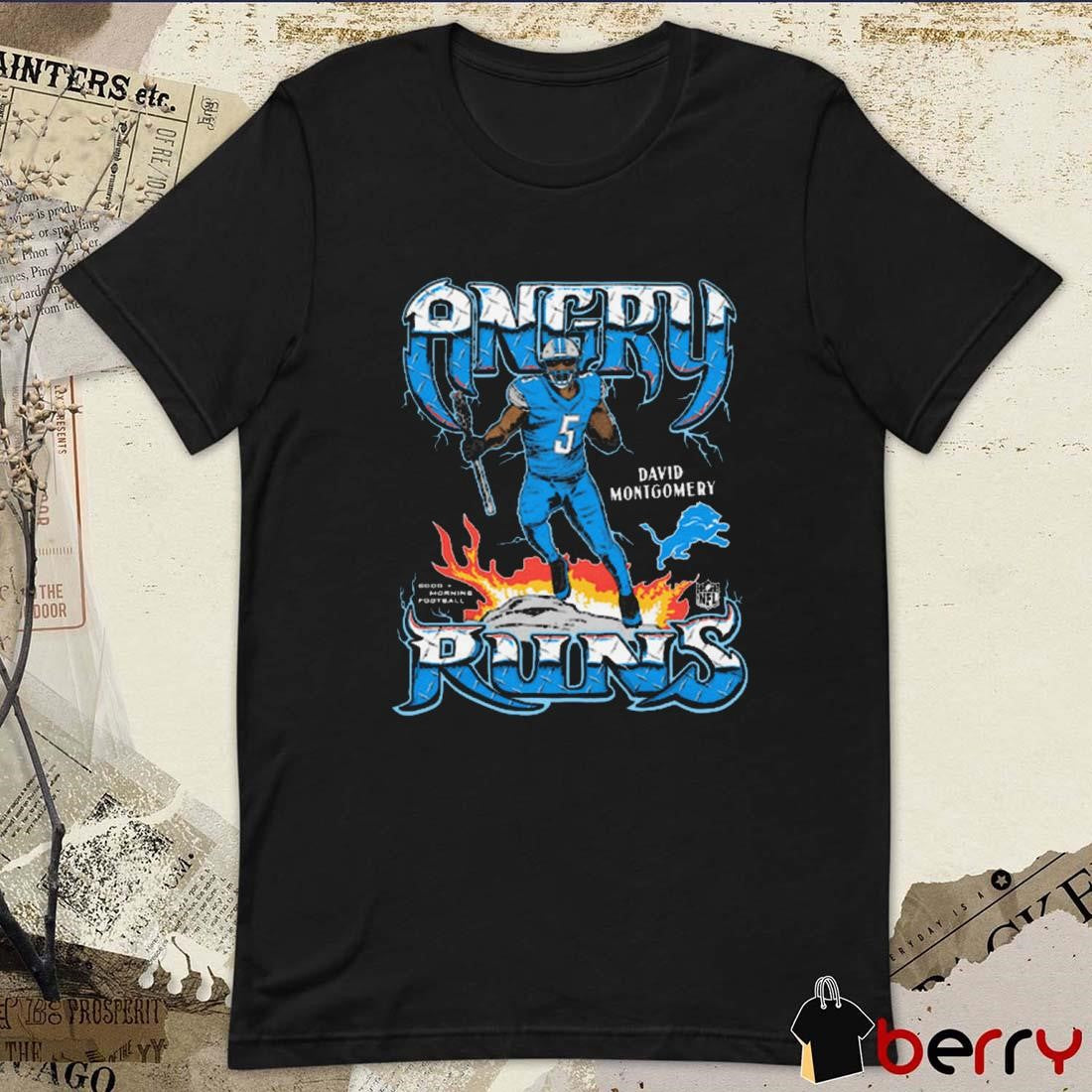 Angry Runs 2024 Detroit Lions David Montgomery Good Morning Football t-shirt