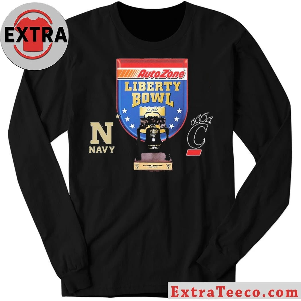 Official AutoZone Liberty Bowl Cincinnati Bearcats Versus Navy Midshipmen Bowl Season College Football 2025 2026 Logo Shirt