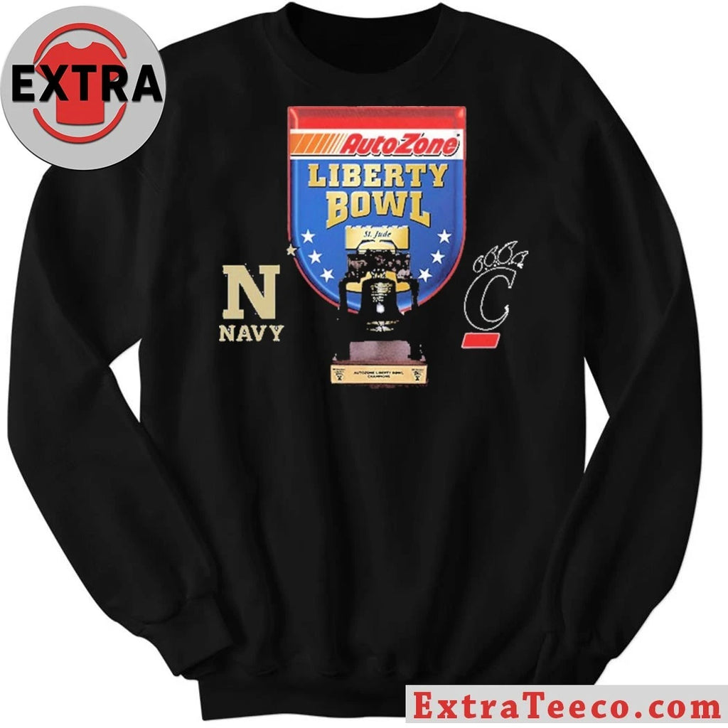 Official AutoZone Liberty Bowl Cincinnati Bearcats Versus Navy Midshipmen Bowl Season College Football 2025 2026 Logo Shirt