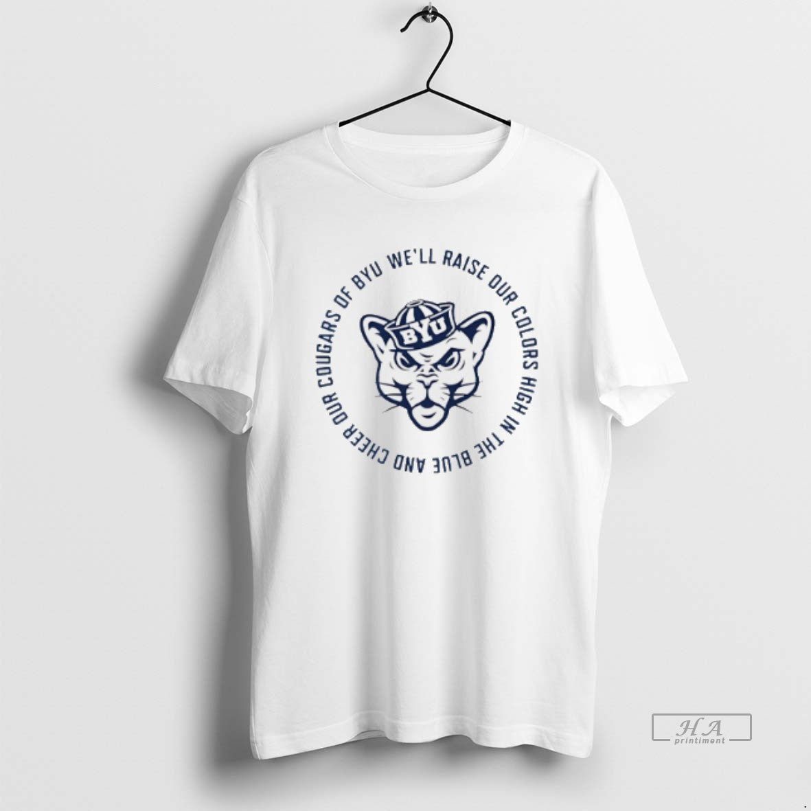Official Byu Cougars Fight Song Well Raise Our Colors High In The Blue And Cheer T-Shirts, Hoodie, Sweatshirt