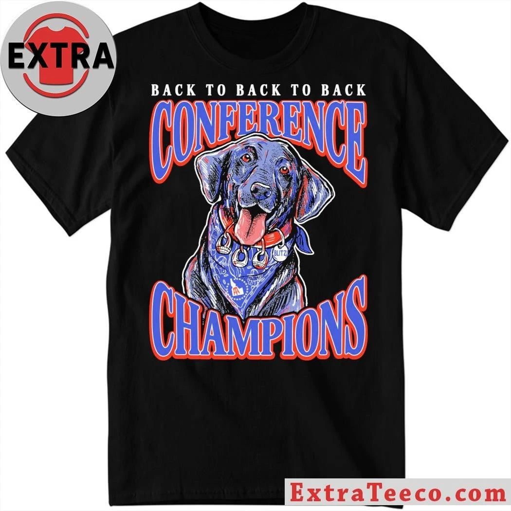 Official Back To Back To Back Conference Champions Blitz T-Shirt