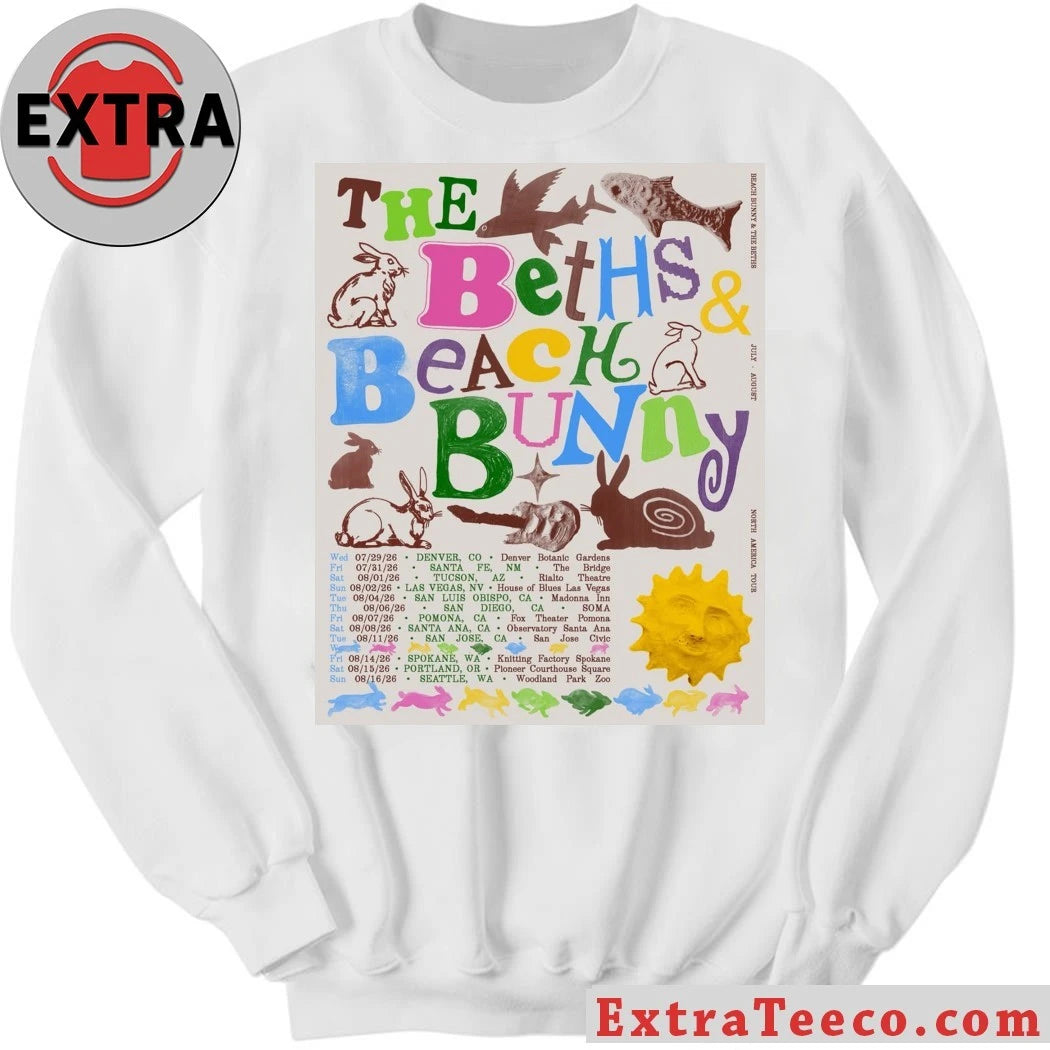 Official Beach Bunny X The Beths 2026 North America Tour Shirt