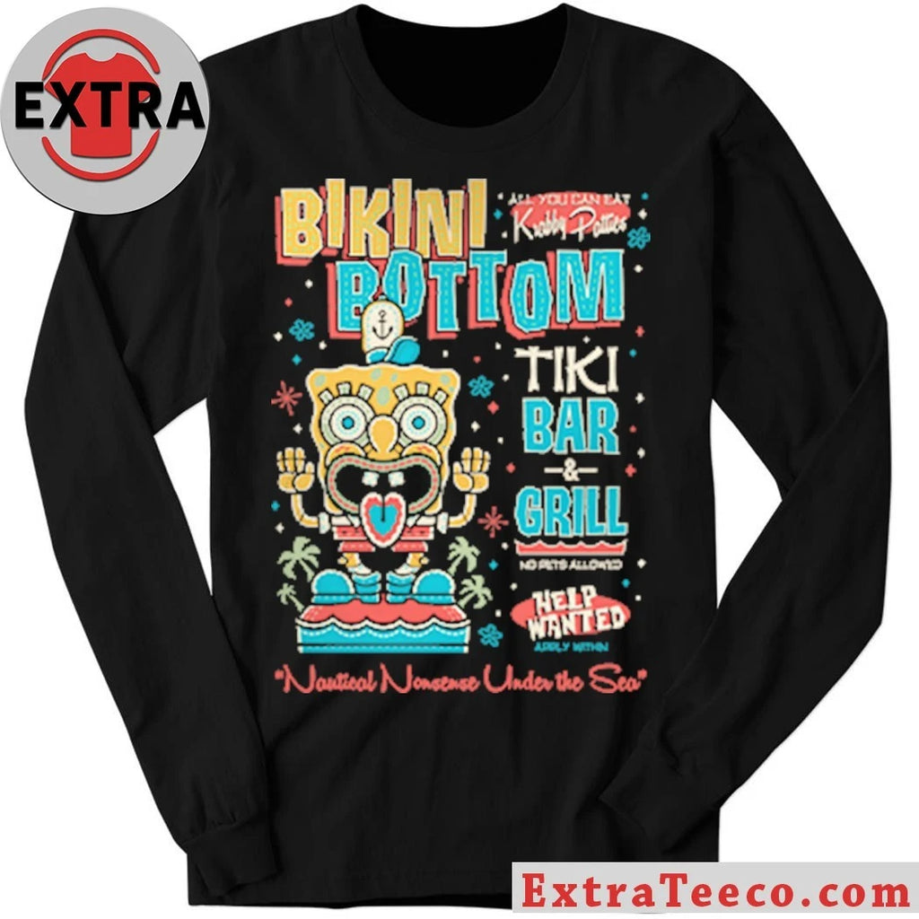 Official Bikini Bottom Tiki Bar And Girl Nautical Nonsense Under The Sea T-Shirt