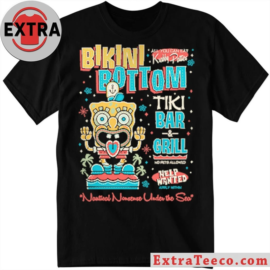 Official Bikini Bottom Tiki Bar And Girl Nautical Nonsense Under The Sea T-Shirt