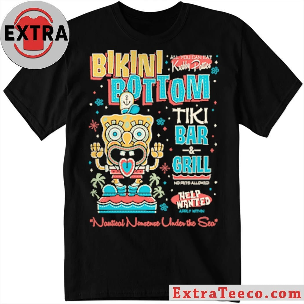 Official Bikini Bottom Tiki Bar And Girl Nautical Nonsense Under The Sea T-Shirt