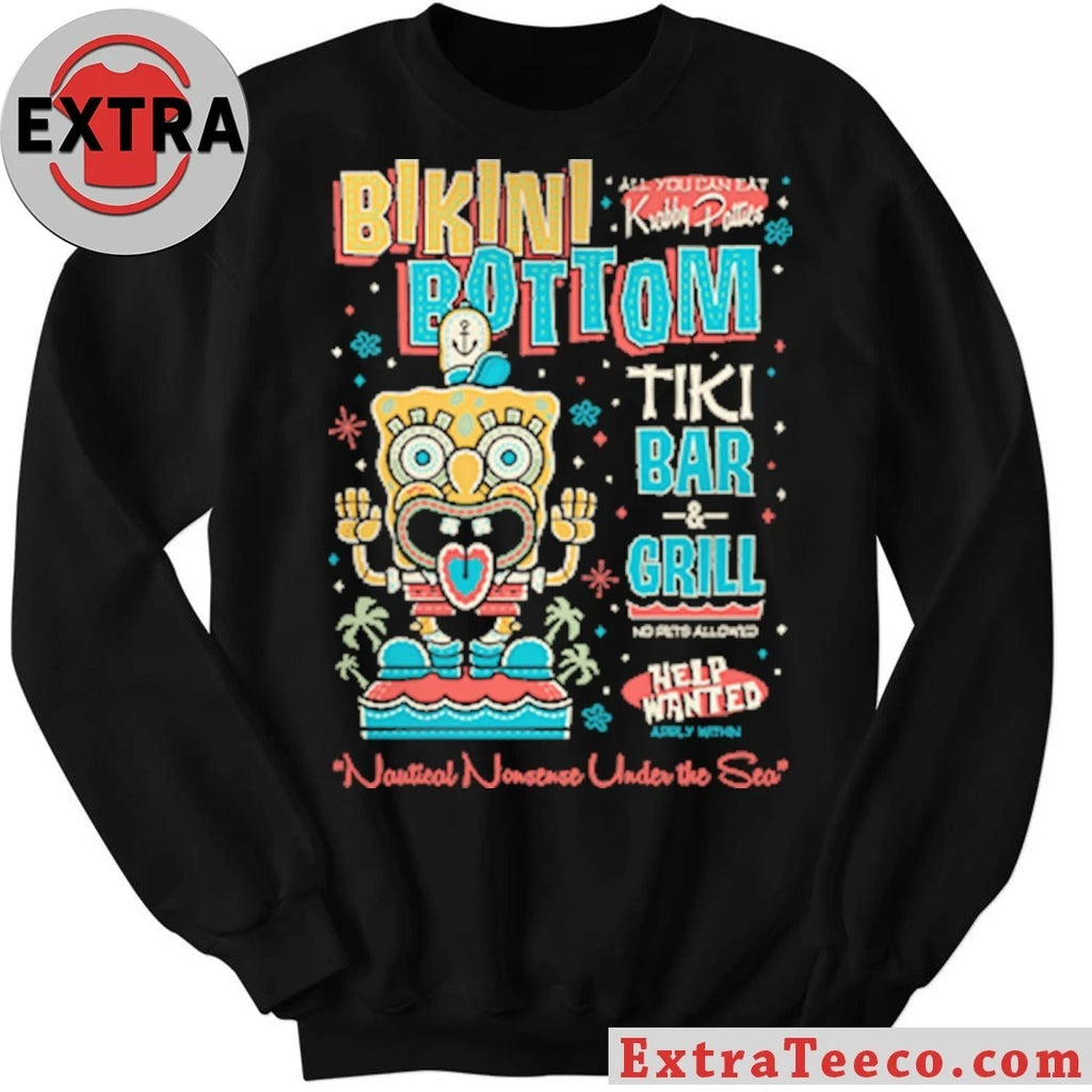 Official Bikini Bottom Tiki Bar And Girl Nautical Nonsense Under The Sea T-Shirt
