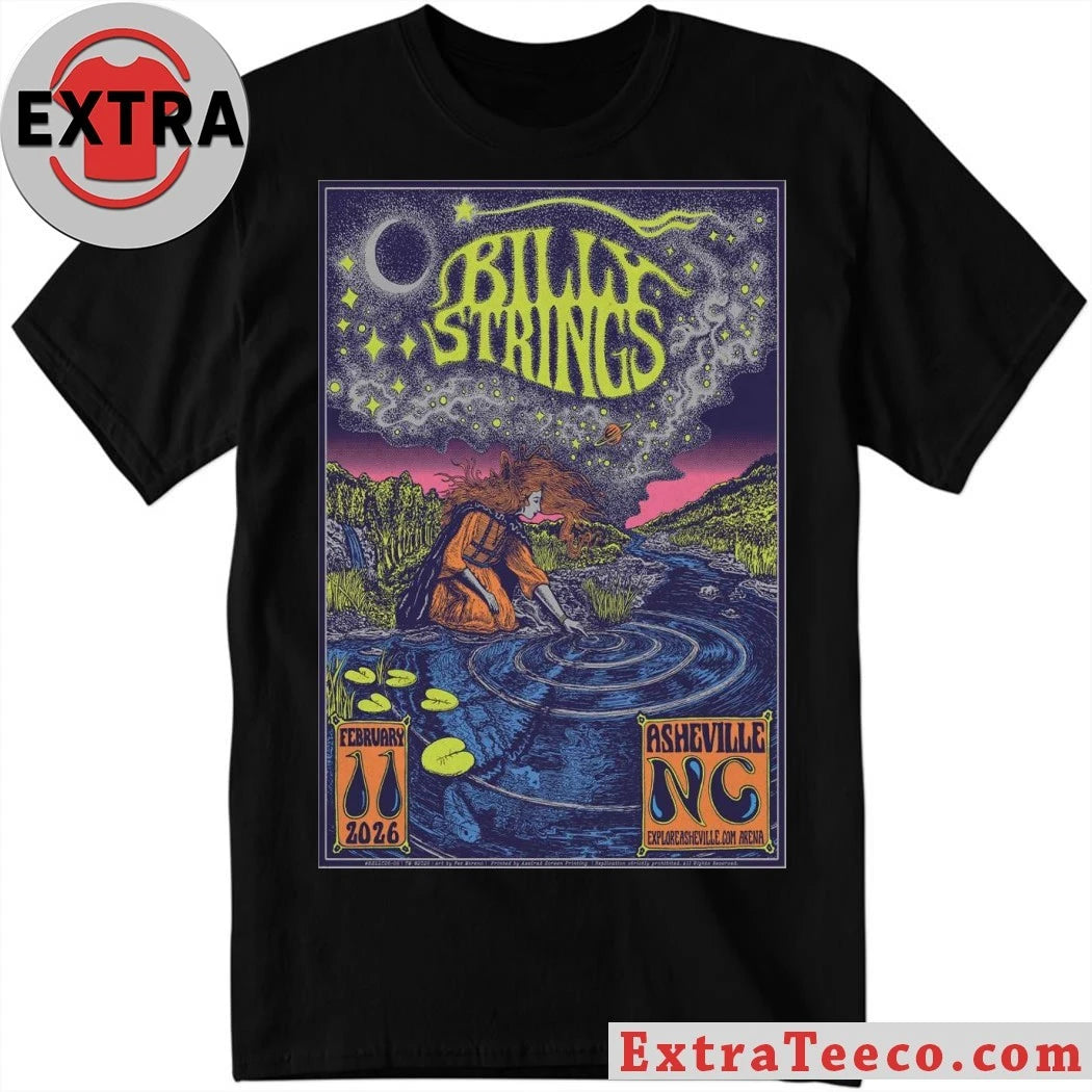 Official Billy Strings 02 11 2026 ExploreAsheville.com Arena Asheville, NC Poster T-Shirt