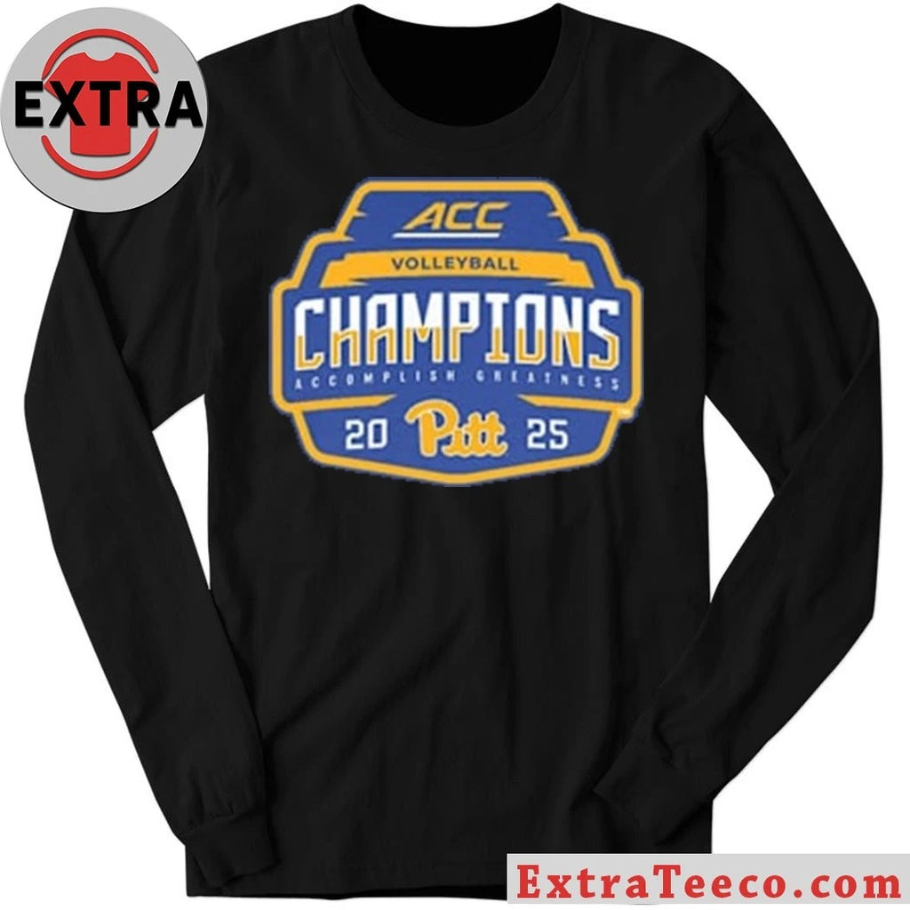 Official Blue 84 Pitt Panthers Blue 2025 ACC Volleyball Champions Shirt