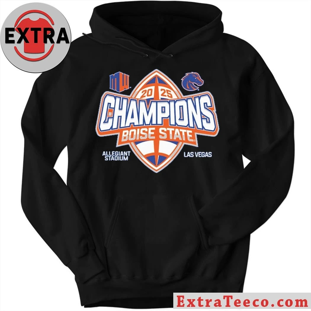 Official Blue 84 Royal Boise State Broncos 2025 Mountain West Football Champions Logo T-Shirt