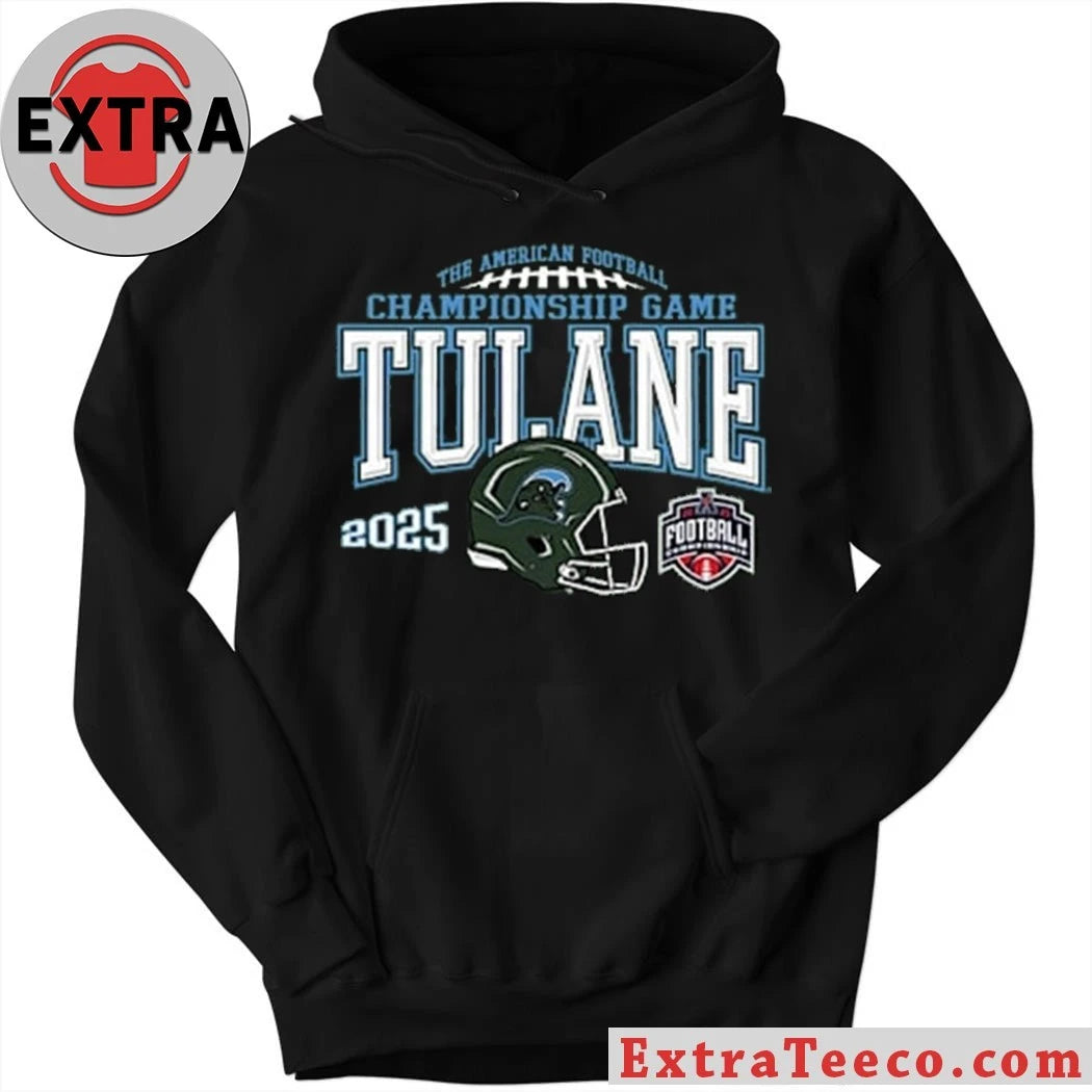 Official Blue 84 Tulane Green Wave Green ACC Football Championship Bound Helmet Shirt