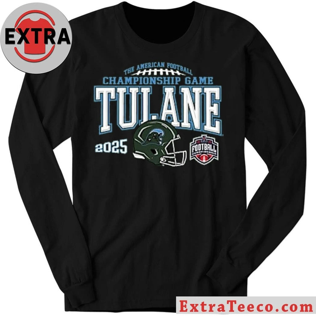 Official Blue 84 Tulane Green Wave Green ACC Football Championship Bound Helmet Shirt
