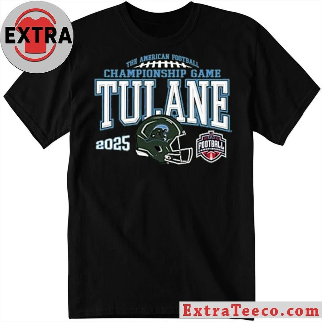 Official Blue 84 Tulane Green Wave Green ACC Football Championship Bound Helmet Shirt