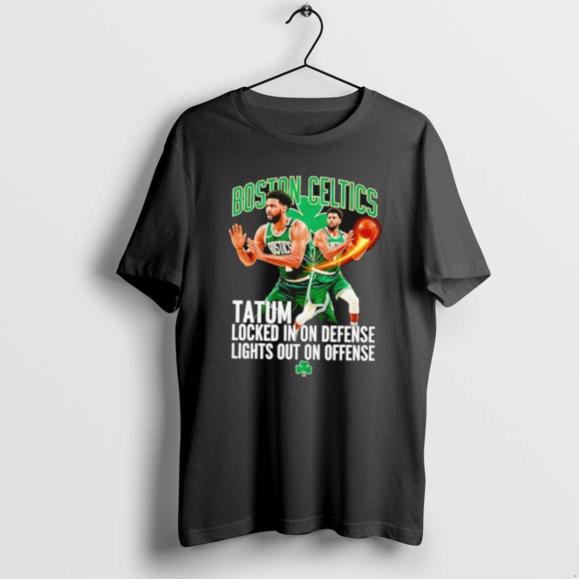 Official Boston Celtics Tatum Locked In On Defense Lights Out On Offense T-Shirts, Hoodie, Sweatshirt | PodTeesHub.com