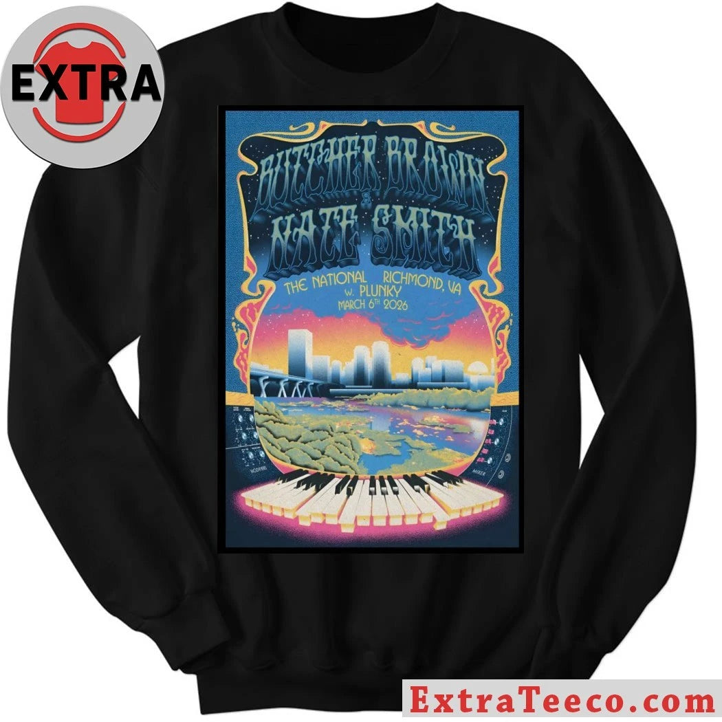 Official Butcher Brown And Nate Smith The National in Richmond VA Mar 6 2026 Poster T-Shirt