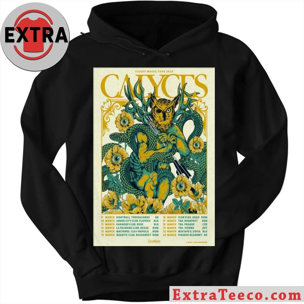 Official Calyces Fleshy Waves Tour 2026 Poster Shirt