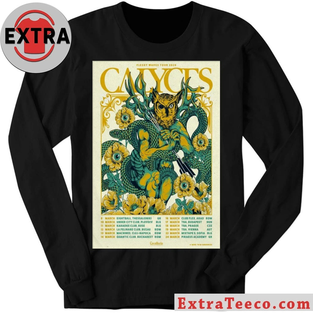 Official Calyces Fleshy Waves Tour 2026 Poster Shirt