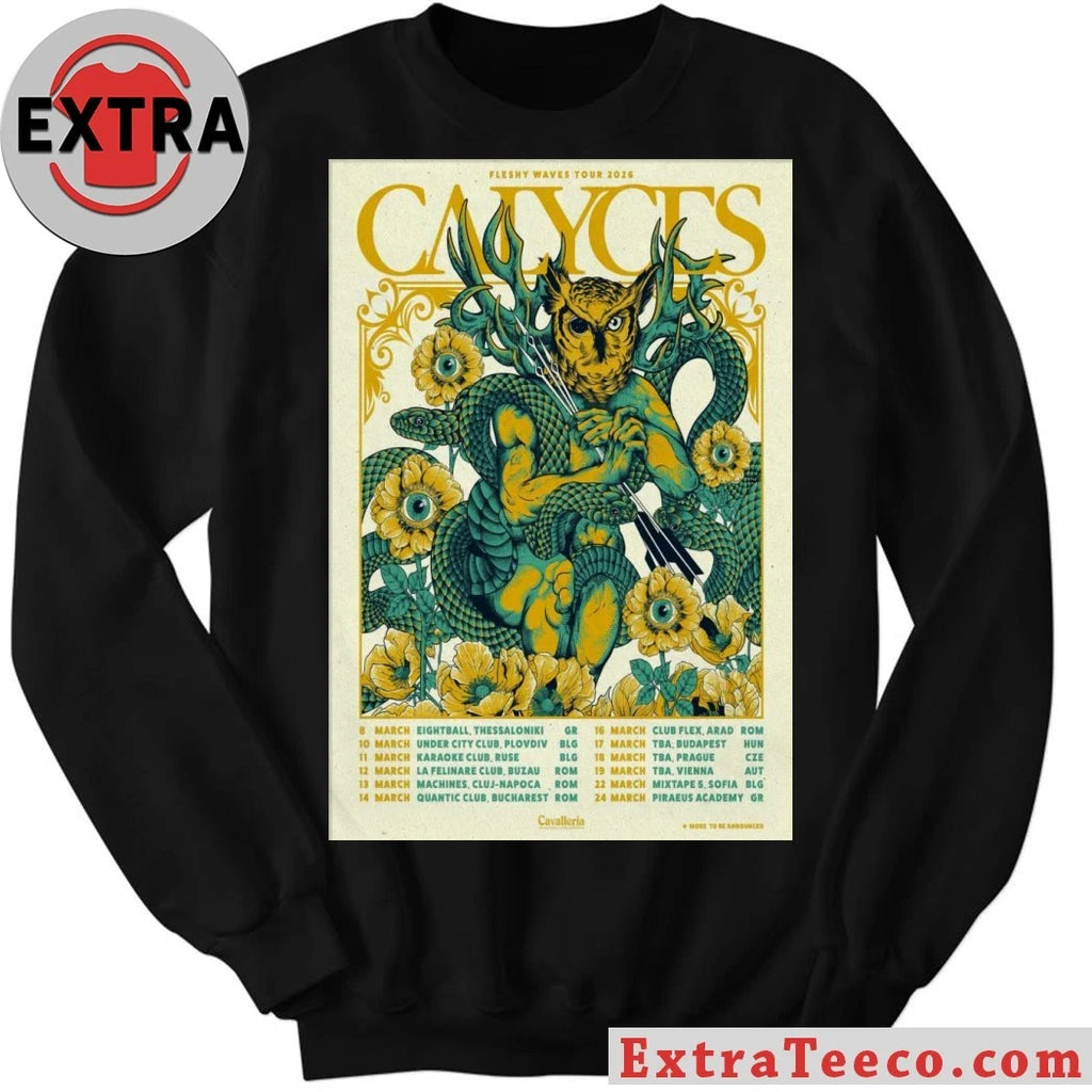 Official Calyces Fleshy Waves Tour 2026 Poster Shirt