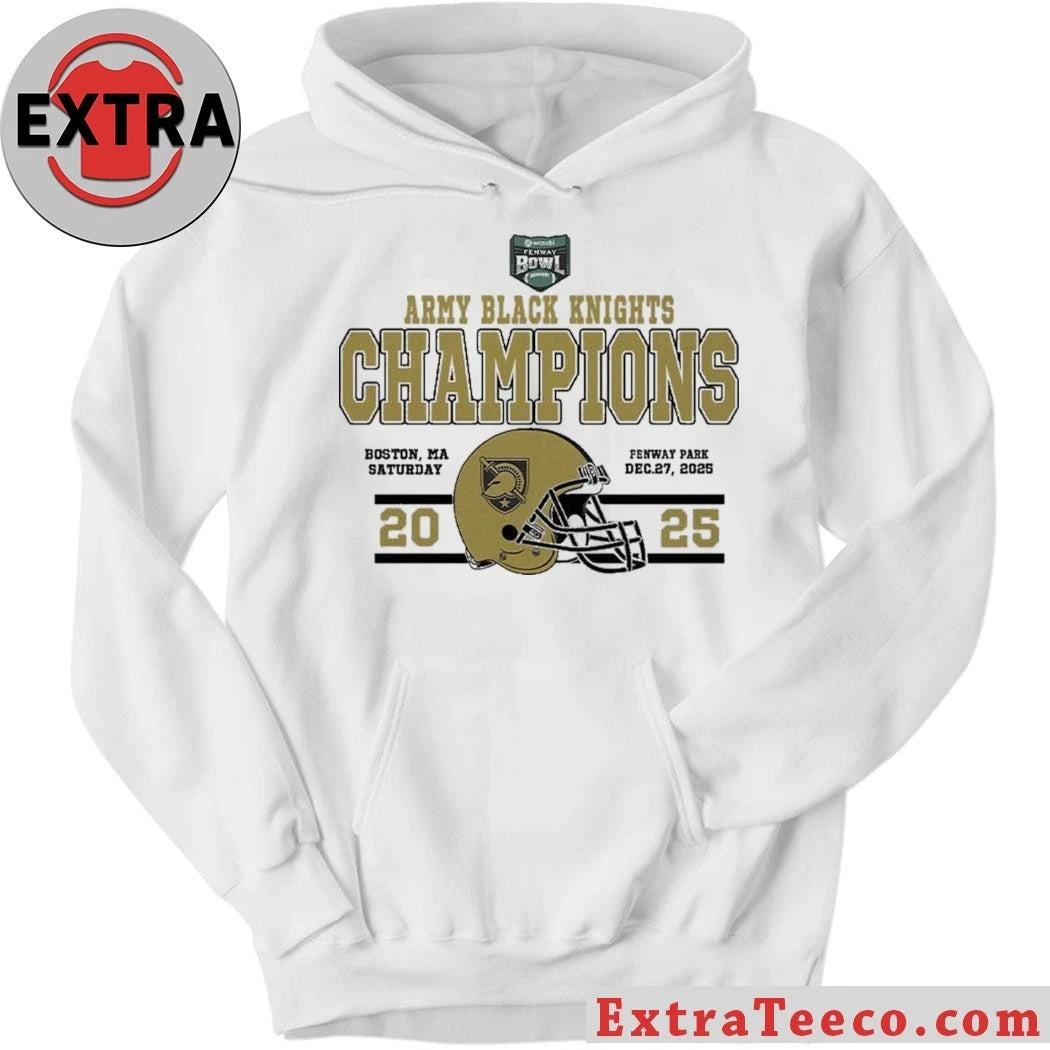 Official Celebrate Army Black Knights Football Named To Champions 2025 Wasabi Fenway Bowl Helmet And Logo T-Shirt