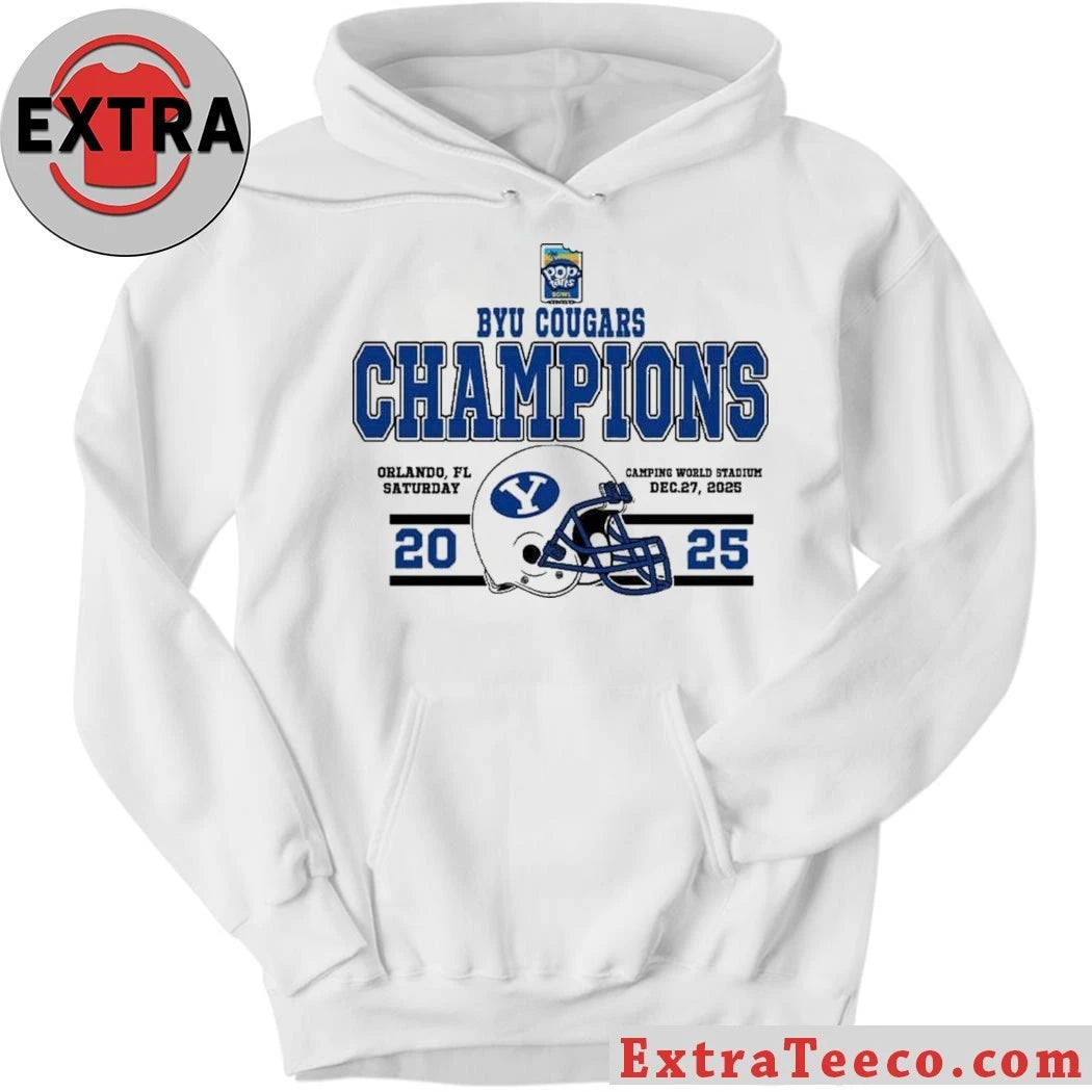 Official Celebrate BYU Cougars Football Named To Champions 2025 Pop-Tarts Bowl Helmet And Logo T-Shirt
