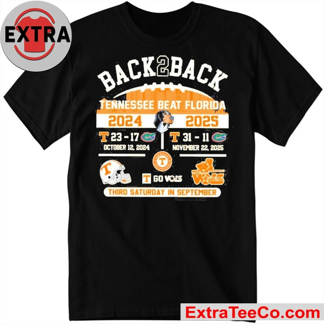 Official Celebrating Tennessee’s back-to-back victory over Florida in the 2024 and 2025 college football seasons Shirt