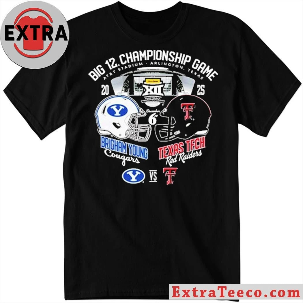 Official Celebrating the 2025 Big 12 Championship Final between the Texas Tech Red Raiders and Brigham Young Cougars T-Shirt