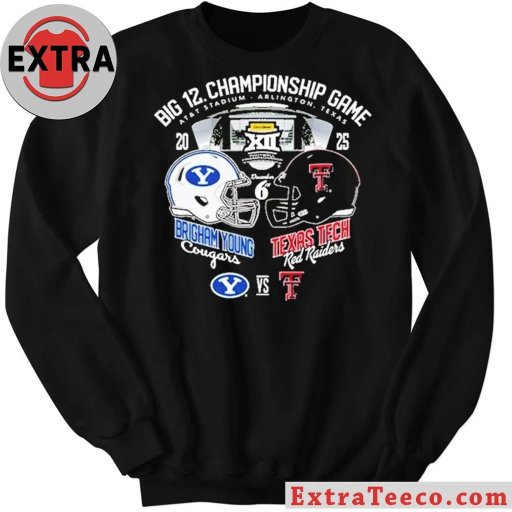 Official Celebrating the 2025 Big 12 Championship Final between the Texas Tech Red Raiders and Brigham Young Cougars T-Shirt