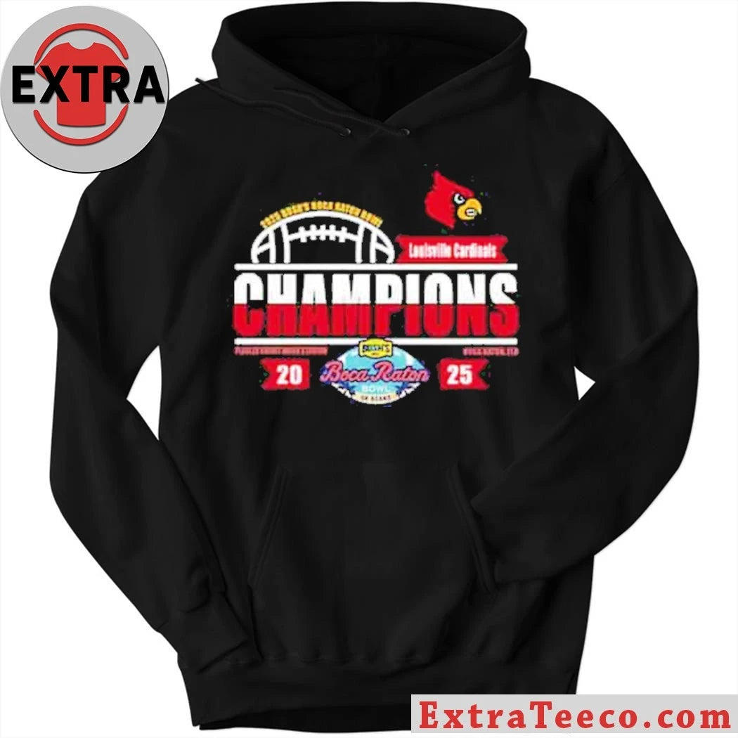 Official Celebrating the Louisville Cardinals’ victory at the 2025 Boca Raton Bowl Logo Shirt