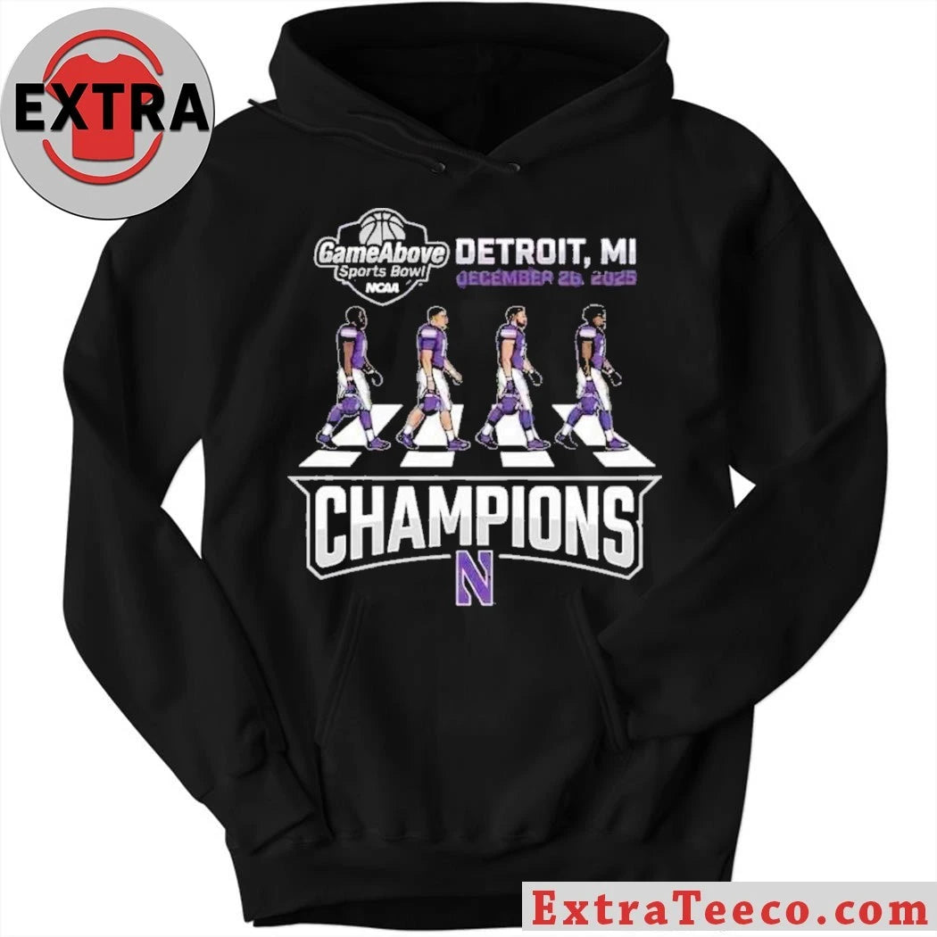 Official Celebrating the Northwestern Wildcats’ GameAbove Sports Bowl victory, December 26, 2025, Detroit, MI Logo Shirt