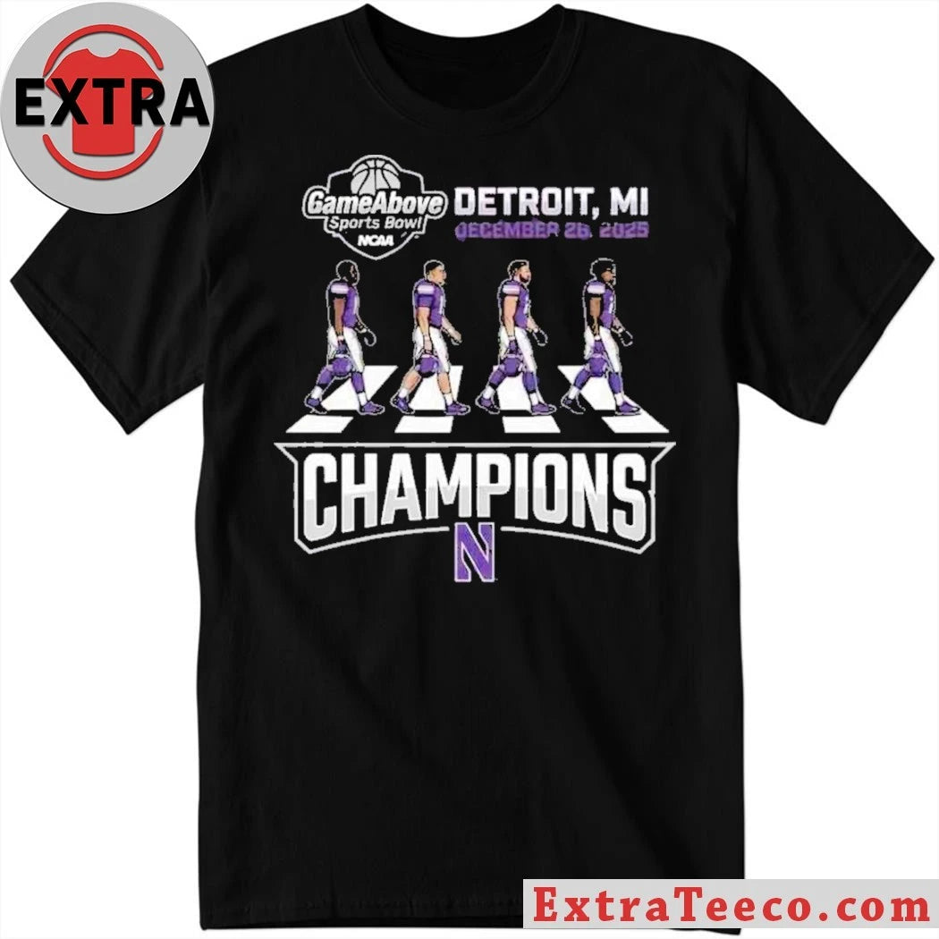 Official Celebrating the Northwestern Wildcats’ GameAbove Sports Bowl victory, December 26, 2025, Detroit, MI Logo Shirt