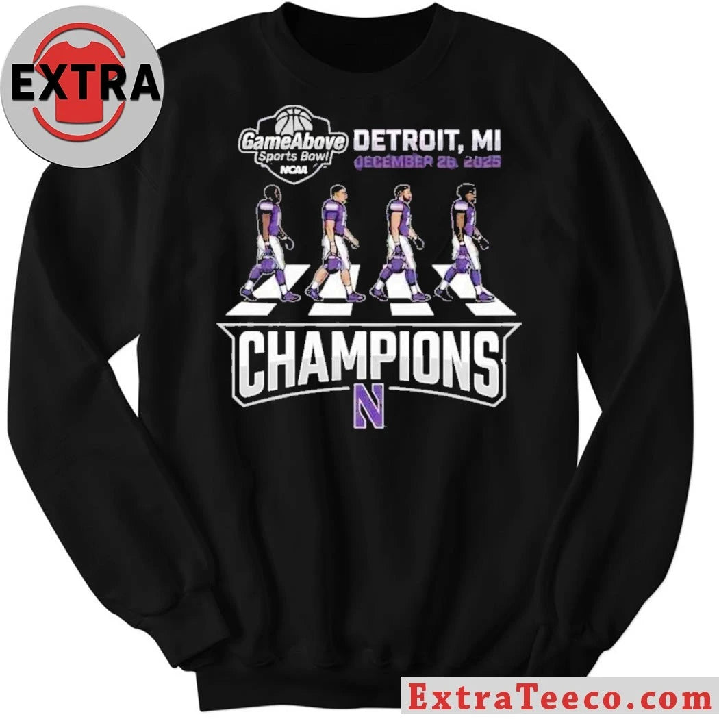 Official Celebrating the Northwestern Wildcats’ GameAbove Sports Bowl victory, December 26, 2025, Detroit, MI Logo Shirt