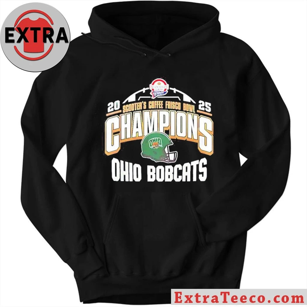 Official Celebrating the Ohio Bobcats’ victory at the 2025 Scooter’s Coffee Frisco Bowl Helmet And Logo Shirt