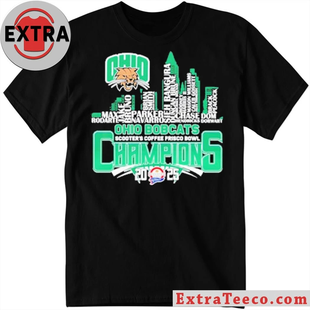 Official Celebrating the Ohio Bobcats’ victory at the 2025 Scooter’s Coffee Frisco Bowl Shirt