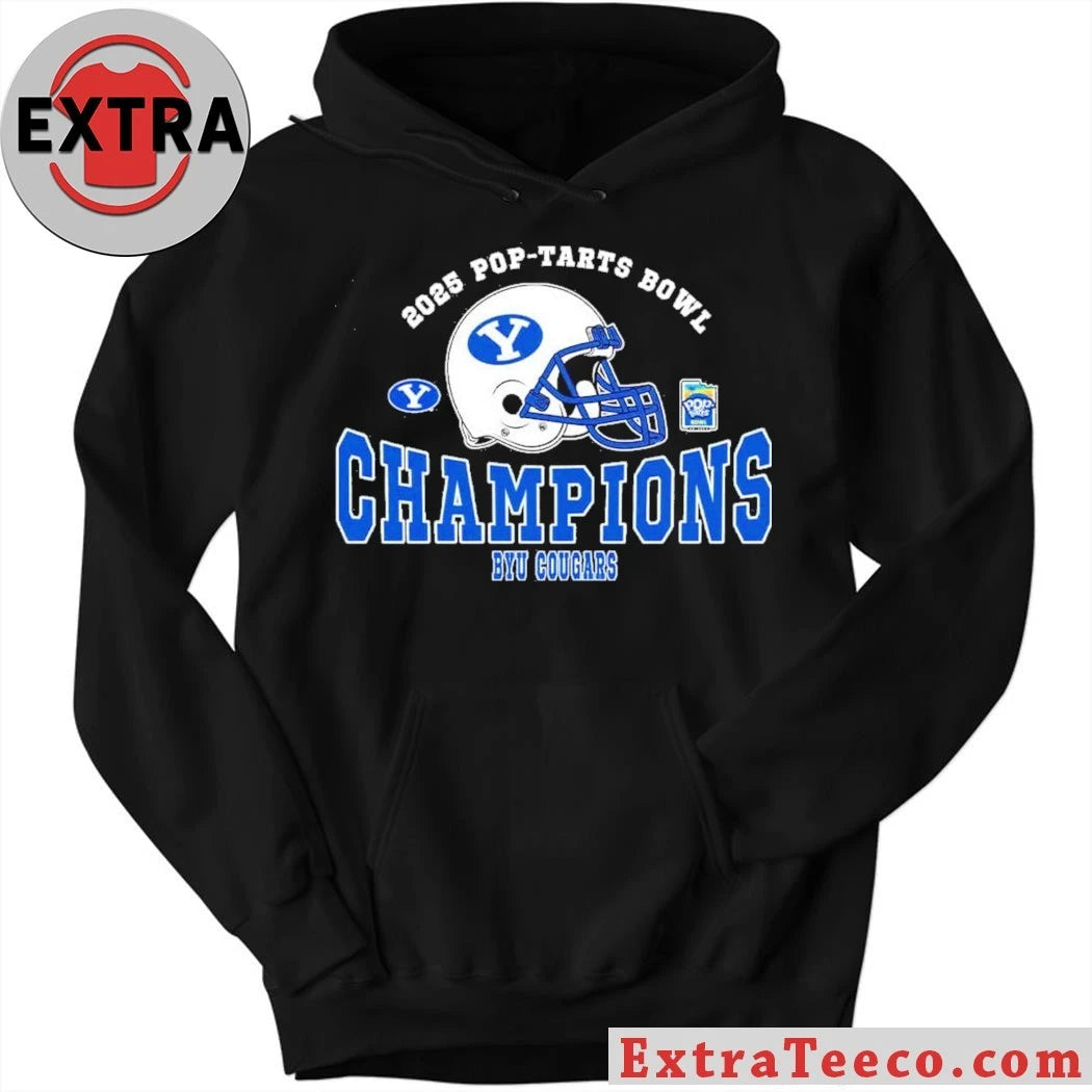 Official Champions 2025 Pop-Tarts Bowl BYU Cougars Football The Champions 2025 Pop-Tarts Bowl Helmet And Logo T-Shirt