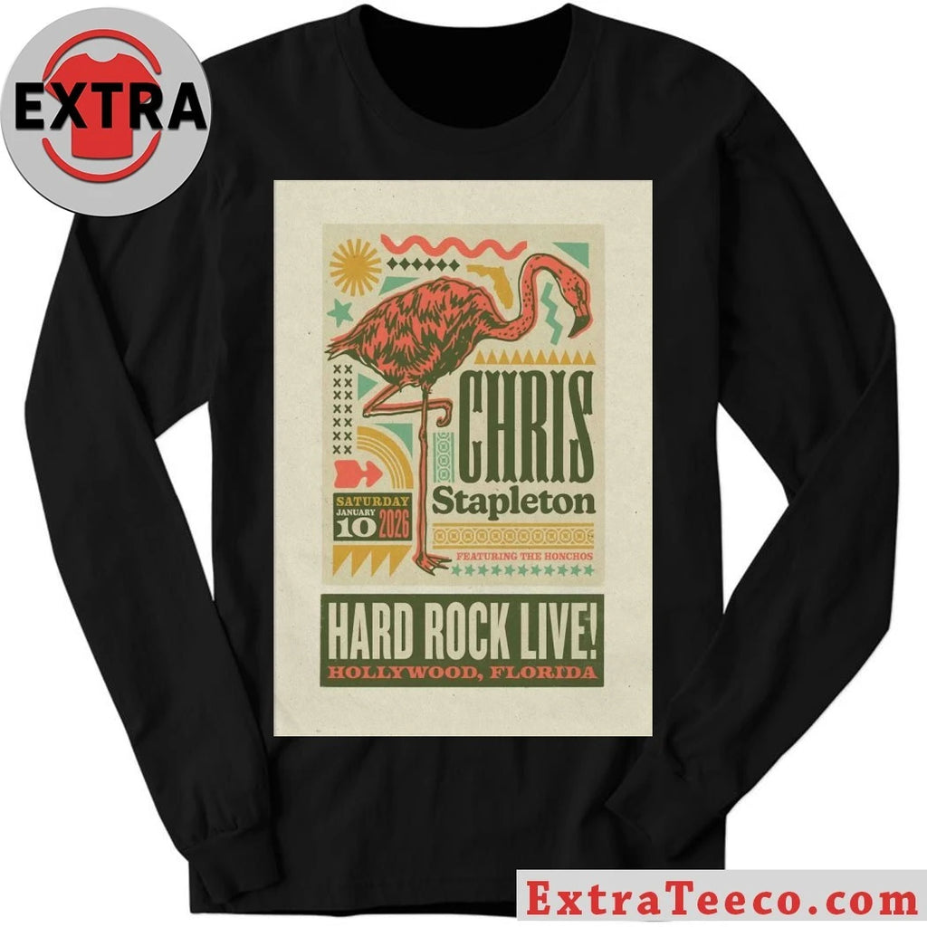 Official Chris Stapleton January 10 2026 In Hollywood, FL Tour Poster T-Shirt