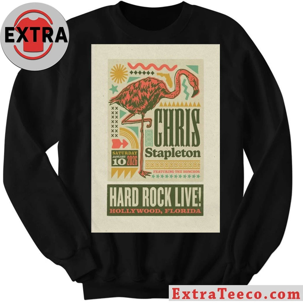 Official Chris Stapleton January 10 2026 In Hollywood, FL Tour Poster T-Shirt