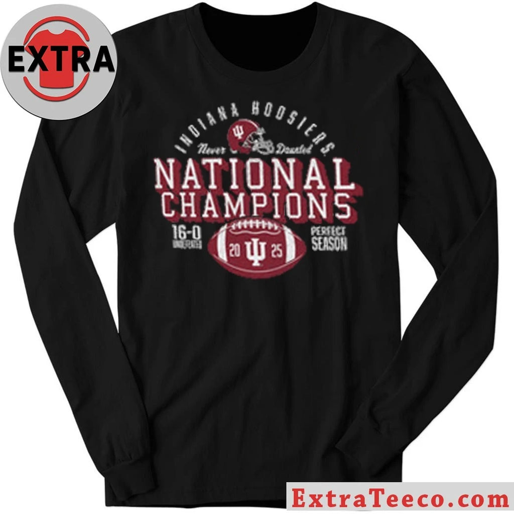 Official College Football Playoff 2026 Retro Brands Indiana National Champions Perfect Season Helmet T-Shirt