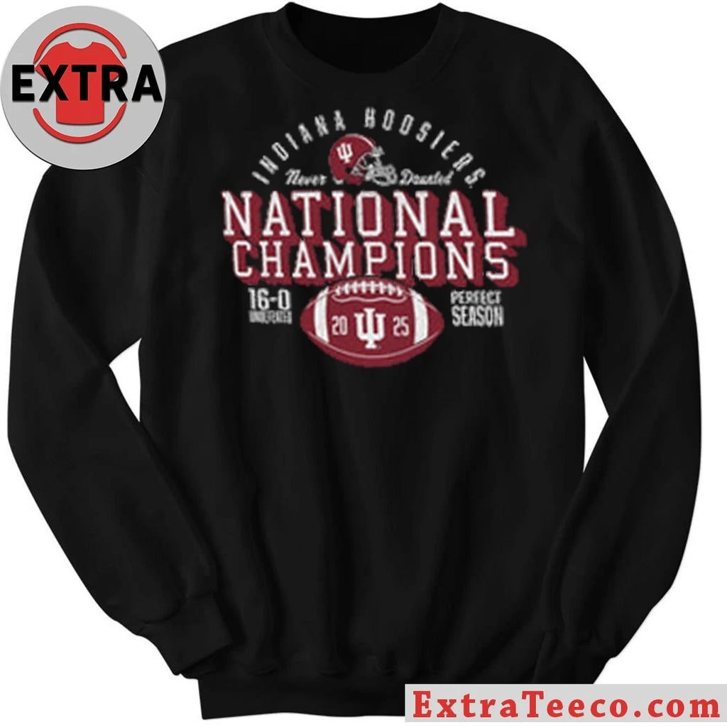 Official College Football Playoff 2026 Retro Brands Indiana National Champions Perfect Season Helmet T-Shirt