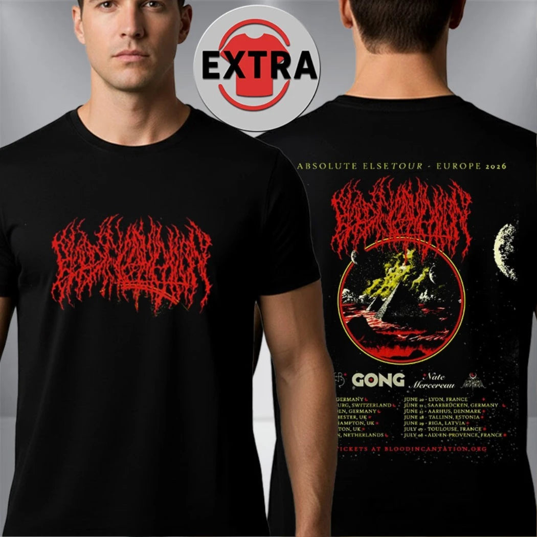 Official Commemorative photo from the 2026 European tour Absolute Else by the death metal band Blood Incantation Two Sided Shirt