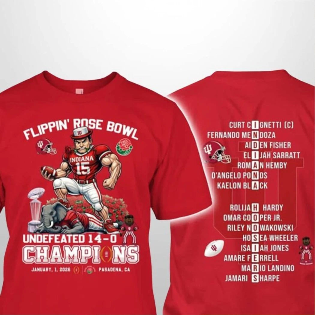 Official Congrats Hoosiers Flippin’ Rose Bowl Champs 2026 Two Sided Shirt