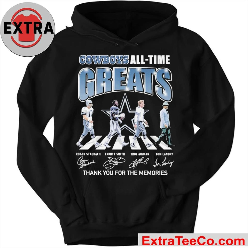 Official Dallas Cowboys All Time Greats Signature Thank You For The Memories Logo Shirt