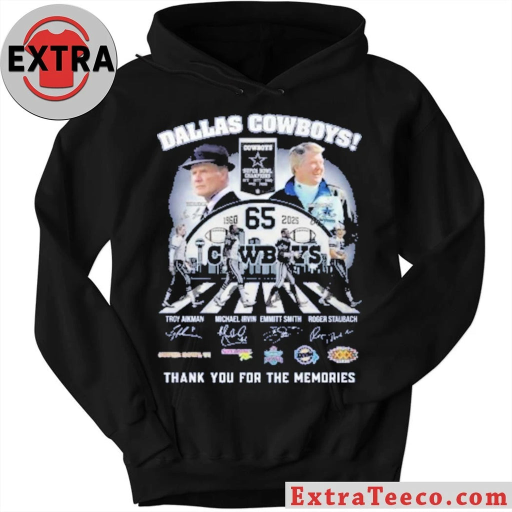 Official Dallas Cowboys Thank You For The Memories Aikman Irvin Smith Staubach T-Shirt