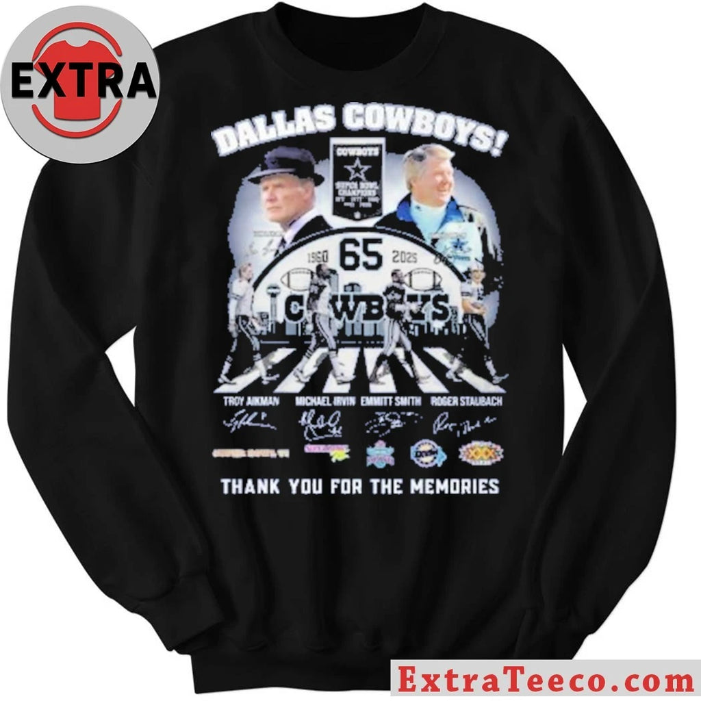 Official Dallas Cowboys Thank You For The Memories Aikman Irvin Smith Staubach T-Shirt